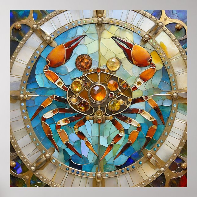 Poster Zodiaque - Cancer Le Crabe (Devant)