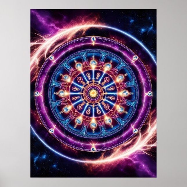Poster Zodiaque mystique Mandala - Mur vibrant (Devant)