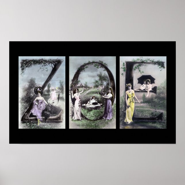 Poster ZOE Alphabet Lettre Nom Art (Devant)