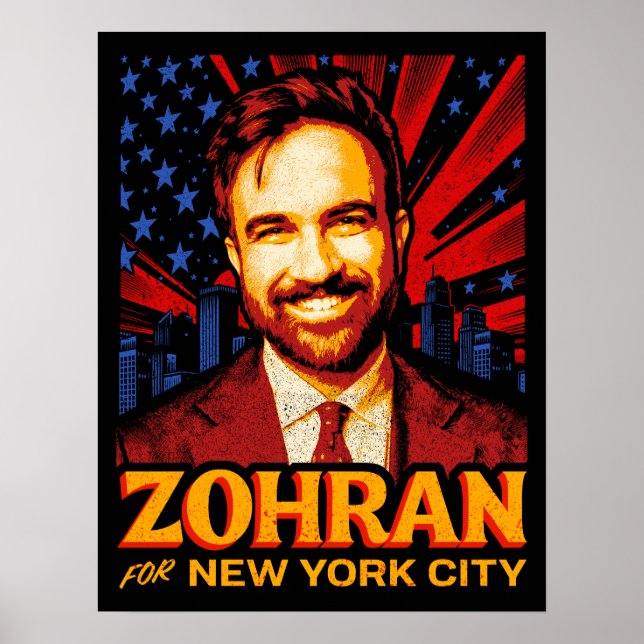 Poster Zohran Mamdani for New York Mayor 2025 election (Devant)