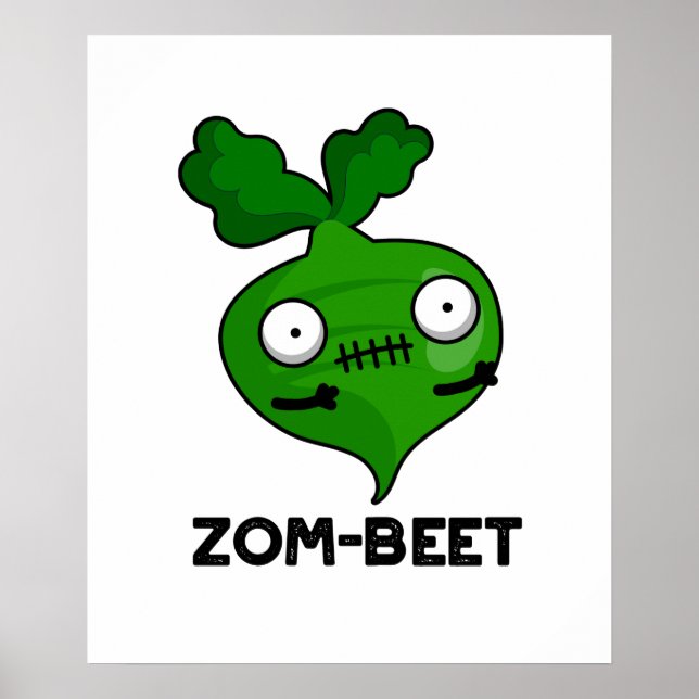 Poster Zom-beet drôle Halloween Zombie Beet Pun (Devant)