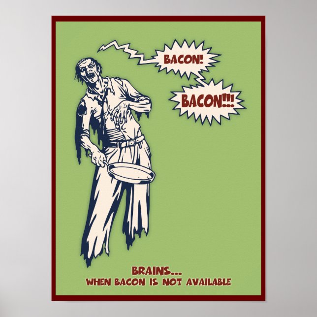 Poster Zombie - Bacon (Devant)