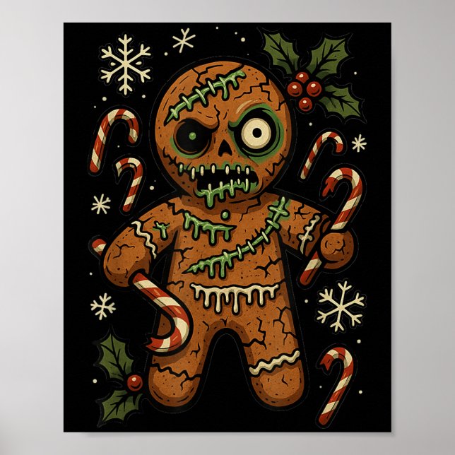 Poster Zombie Gingerbread Man Christmas Zombie  (Devant)
