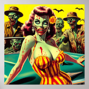 Poster Zombie Pin-up