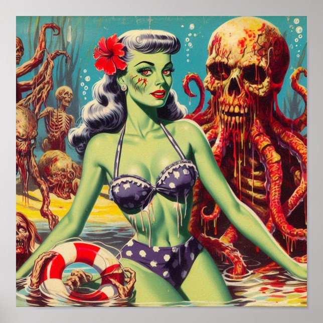 Poster Zombie Pin-up (Devant)