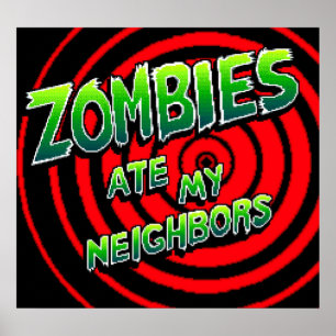 Poster Zombies Ate My Neighbors Pixel Art