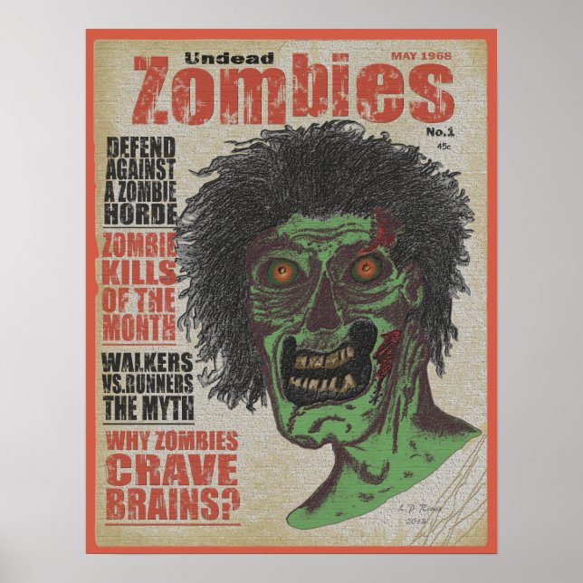 Poster Zombies le magazine Undead (Devant)