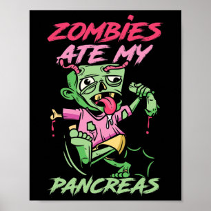 Poster Zombies Mangèrent Mon Pancréas Amusant Guerrier T1