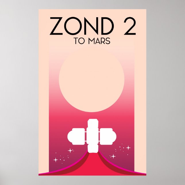Poster Zond 2 Space Art. (Devant)