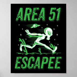 Poster Zone 51 Échapper Costume d'Halloween Alien vert