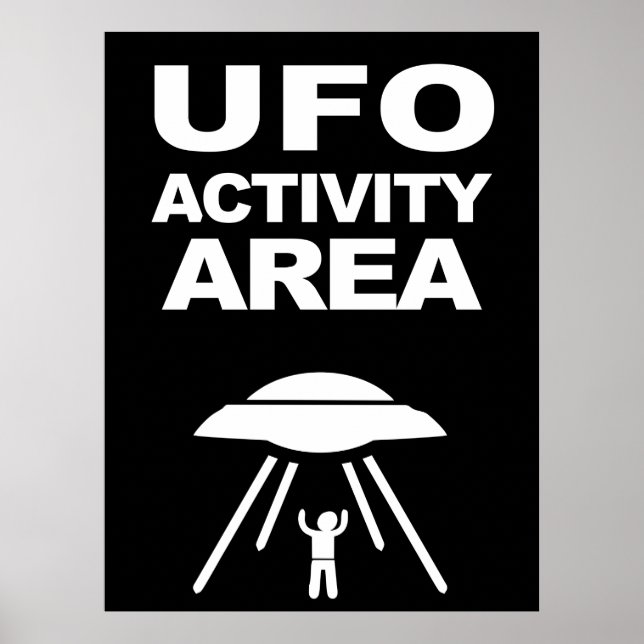 Poster zone d'activité UFO, conception geek (Devant)