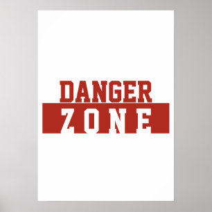 Poster Zone de danger / Minimaliste Moderne Simple Rouge