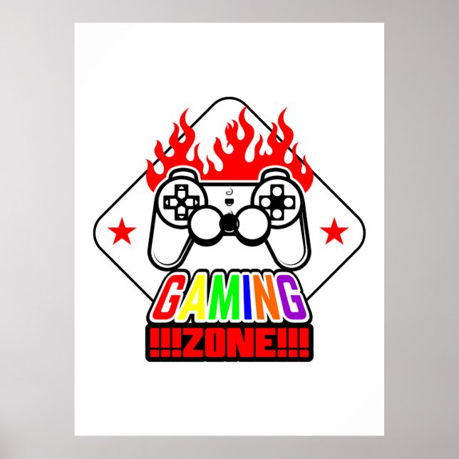 Poster Zone de jeu cadeau Gamer (Devant)