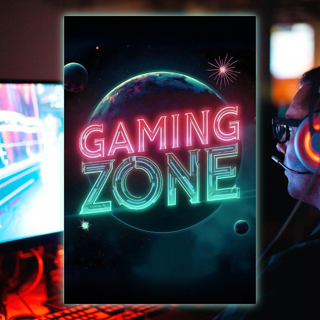 Poster Zone de jeu Planètes spatiales modernes (Créateur téléchargé)