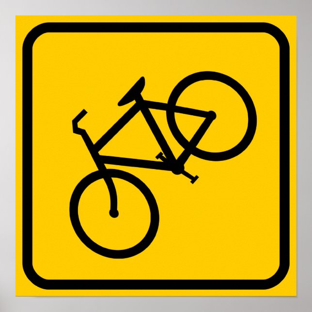 Poster Zone de passage de vélo (Devant)