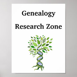 Poster Zone de recherche généalogiste Arbre génétique
