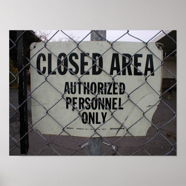 Poster Zone fermée (Devant)