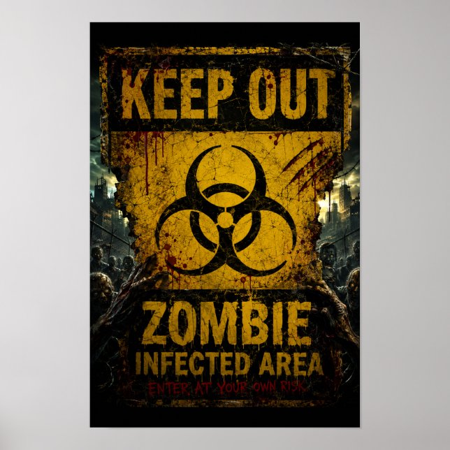 Poster Zone infectée par des zombies – Accès interdit  (Devant)