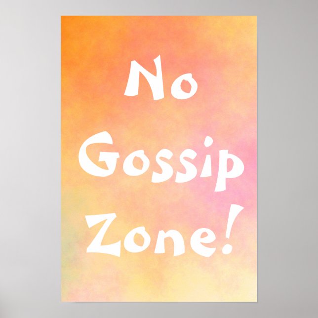 Poster Zone Orange No Gossip (Devant)