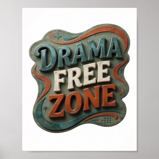 Poster Zone sans drame bleu WITTY (Devant)