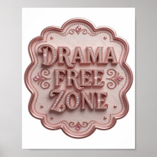 Poster Zone sans drame rose tendance