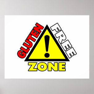 Poster Zone sans gluten (maladie cœliaque - allergie au b