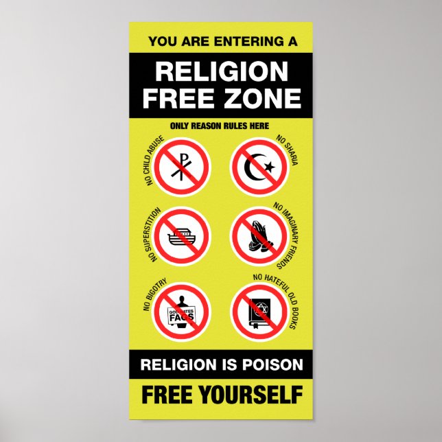 Poster Zone sans religion (Devant)
