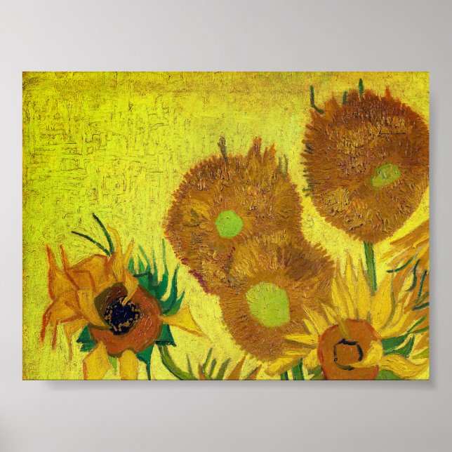 Poster Zonnebloemen (Van Gogh) (Devant)