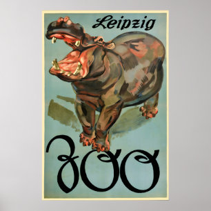 Poster Zoo Leipzig Sachsen, Deutschland Nilpferd V