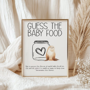 Poster Zoo Safari Animaux Baby shower Guess Baby Food
