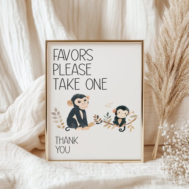 Poster Zoo Safari Nursery Animaux Baby shower Faveurs (Créateur téléchargé)