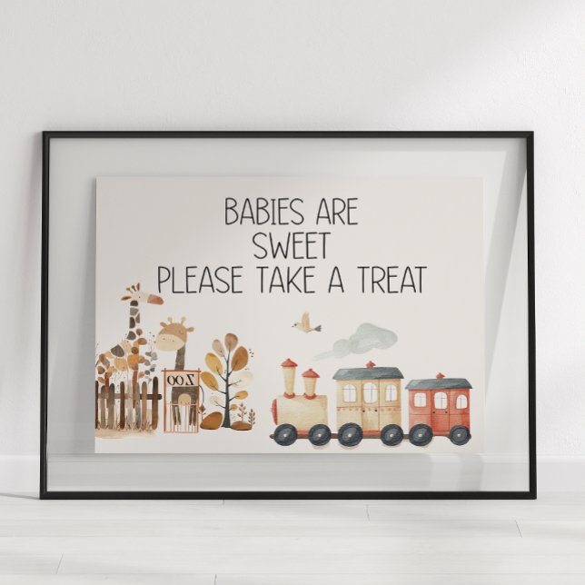 Poster Zoo Safari Nursery Animaux Baby shower Favoriser (Créateur téléchargé)