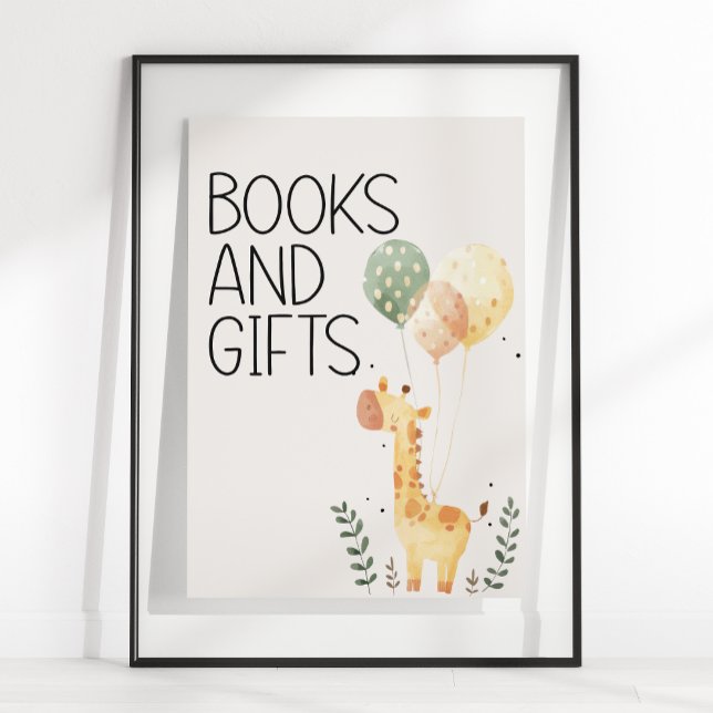 Poster Zoo Safari Nursery Animaux Baby showers Livres Cad (Créateur téléchargé)