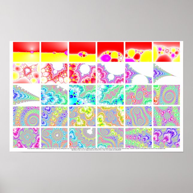 Poster Zooming into A Newton's Method Fractal (Devant)