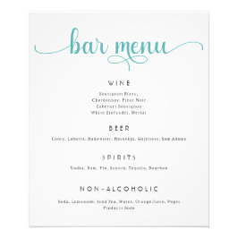 Poster zum blauen und weißen Hochzeitstil-Bar