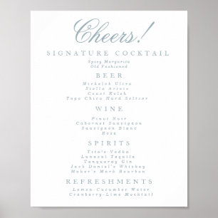 Poster zum blauen und weißen klassischen Bar