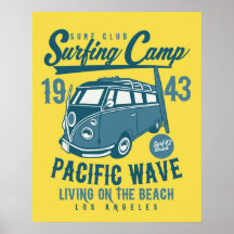 Poster zum Surfen im Camp Pacific Wave