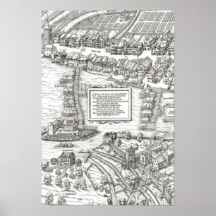 Poster Zürich - 1576 Josua Murer, 1576