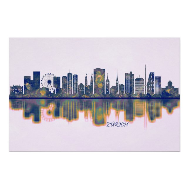 Poster Zurich Skyline (Devant)