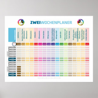 Poster Zwei Wochenplaner für Kinder im Wechselmodell