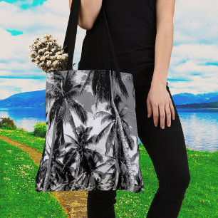 Posterisierte graue Palmen Design Tasche