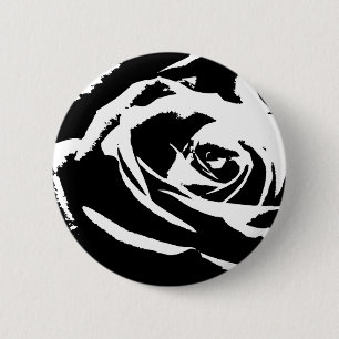 Posterisierte Rose Kunst Button