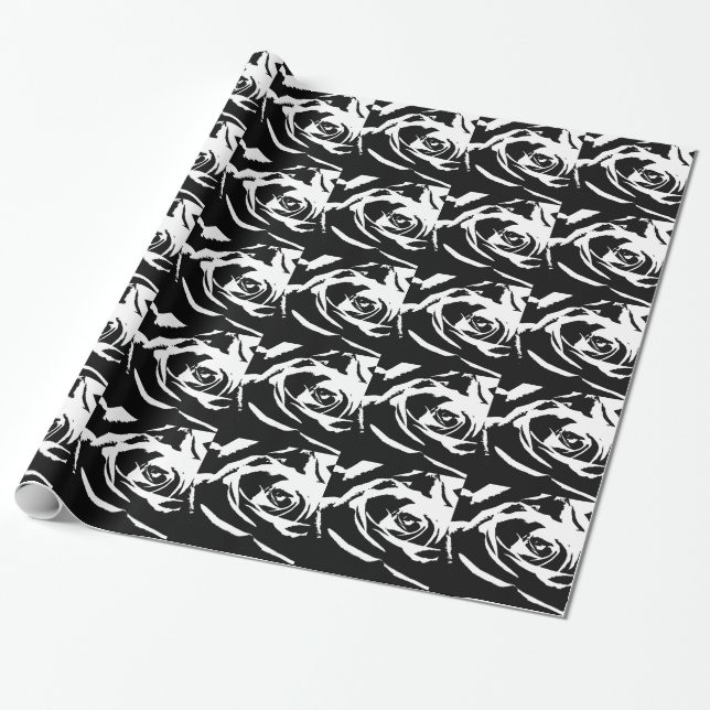 Posterisierte Rose Kunst Geschenkpapier (Ungerollt)