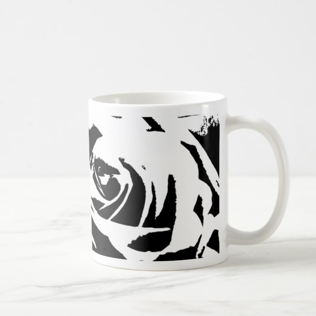 Posterisierte Rose Kunst Kaffeetasse (Rechts)