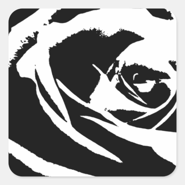 Posterisierte Rose Kunst Quadratischer Aufkleber (Vorderseite)