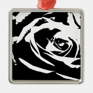 Posterisierte Rose Kunst Silbernes Ornament