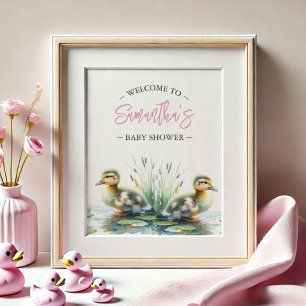 Posters baby shower Canard Affiche de bienvenue ro