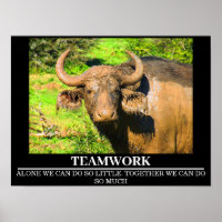 Posters de motivation faunique Travail d'équipe de