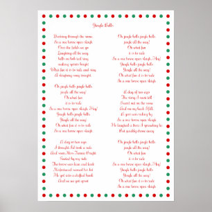 Posters de Noël blanc Carol Jingle Bells 20"x28"