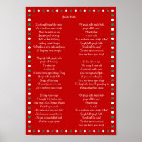 Posters de Noël Rouge Carol Jingle Bells 10" x 14"